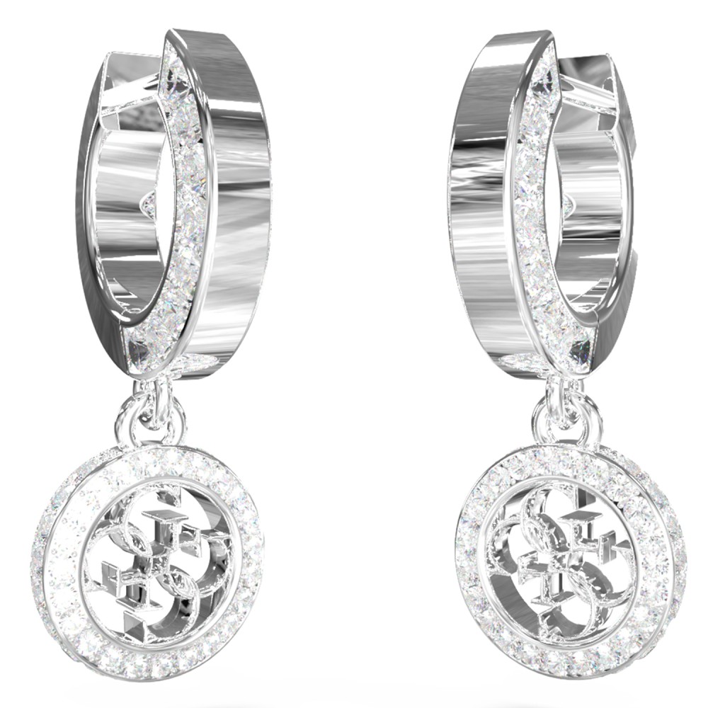 Γυναικεία σκουλαρίκια GUESS Steel Silver 4G Crush - JUBE04165JWRHT-U