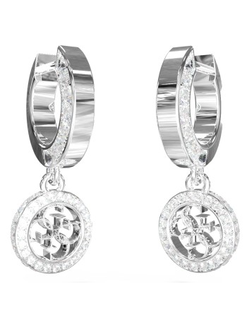Γυναικεία σκουλαρίκια GUESS Steel Silver 4G Crush - JUBE04165JWRHT-U