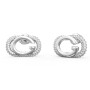 Γυναικεία σκουλαρίκια GUESS Steel Oh My G, μονόγραμμα G με πέτρες - JUBE04511JWRHT-U