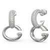 Γυναικεία σκουλαρίκια GUESS Steel Oh My G, κρίκοι με μονόγραμμα G - JUBE04521JWRHT-U