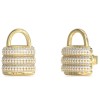 Γυναικεία σκουλαρίκια GUESS Gold Plated Steel Guess My Secret, Λουκετάκι με πέτρες και λογότυπο - JUBE05419JWYGT-U