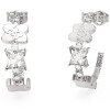 Γυναικεία σκουλαρίκια GUESS Steel WILD FLOWER, Κρίκοι Με Πέτρες - JUBE05505JWRHT-U