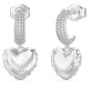 Γυναικεία σκουλαρίκια GUESS Steel Iconic Hoops Hearts - JUBE05544JWRHT-U