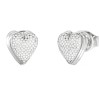 Γυναικεία σκουλαρίκια GUESS Steel By Your Side, Καρδιές Με Πέτρες - JUBE06080JWRHT-U
