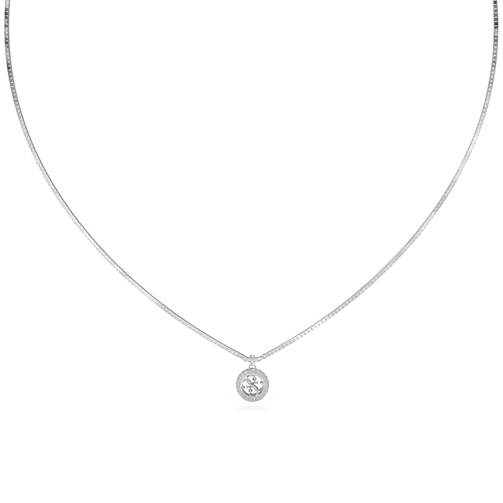 Γυναικείο κολιέ GUESS Steel Silver 4G Crush Logo - JUBN04162JWRHT-U