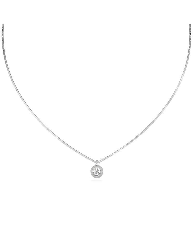 Γυναικείο κολιέ GUESS Steel Silver 4G Crush Logo - JUBN04162JWRHT-U
