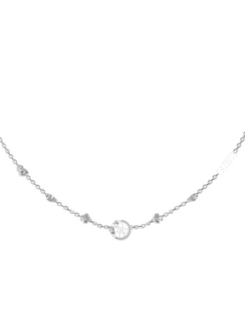 Γυναικείο κολιέ GUESS Steel 4 Love, με λουλούδια - JUBN05038JWRHT-U