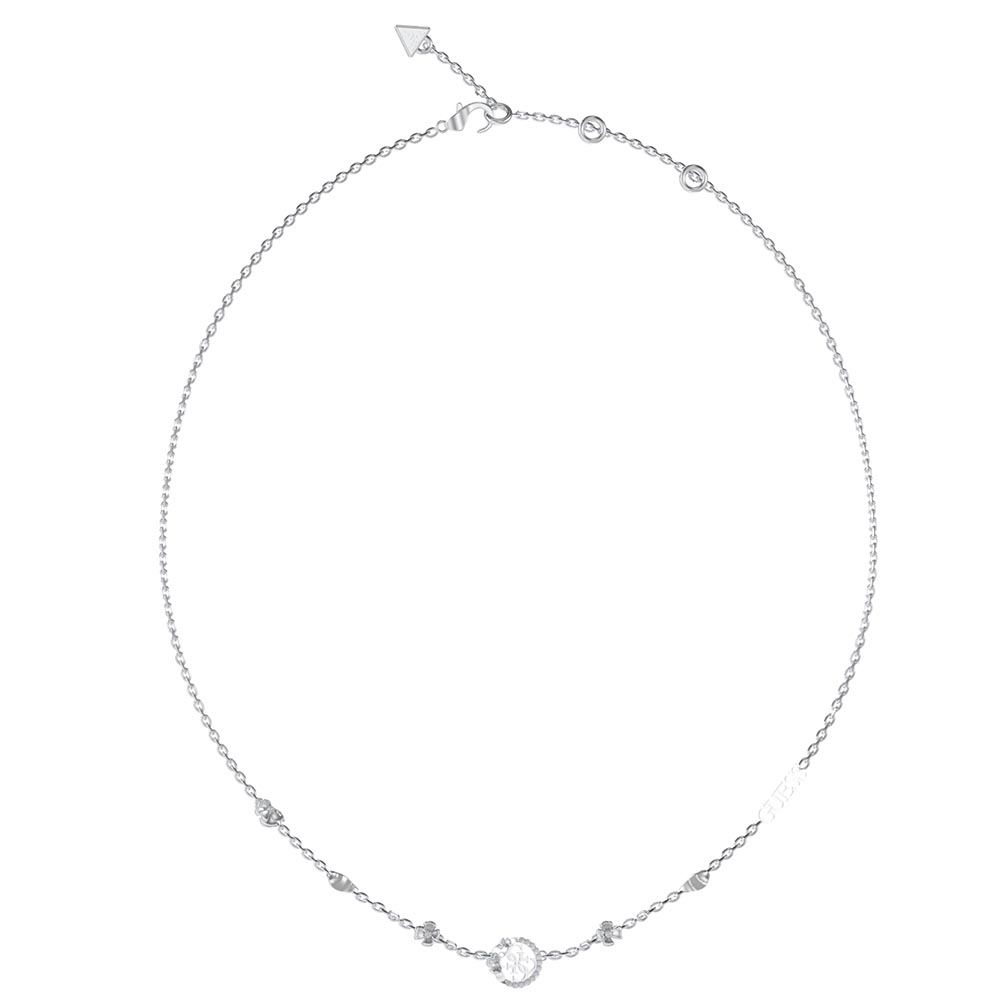 Γυναικείο κολιέ GUESS Steel 4 Love, με λουλούδια - JUBN05038JWRHT-U