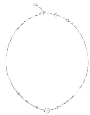 Γυναικείο κολιέ GUESS Steel 4 Love, με λουλούδια - JUBN05038JWRHT-U