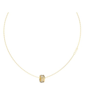 Γυναικείο κολιέ GUESS Gold Plated Steel Fabulous me, με πέτρες και λογότυπο - JUBN05195JWYGT-U