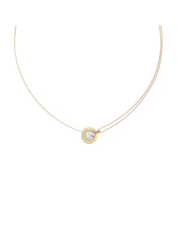 Γυναικείο κολιέ GUESS Gold Plated Steel G CRYSTAL, με Λογότυπο - JUBN05437JWYGT-U