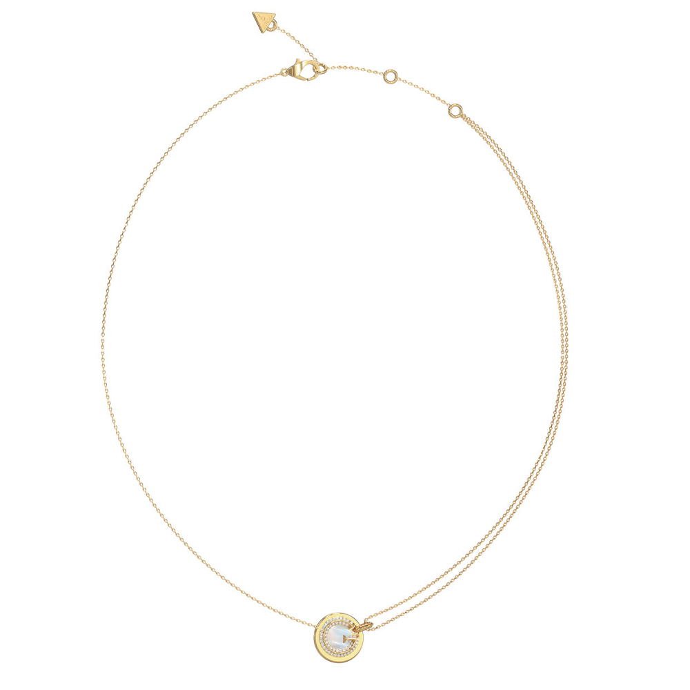 Γυναικείο κολιέ GUESS Gold Plated Steel G CRYSTAL, με Λογότυπο - JUBN05437JWYGT-U