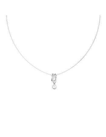 Γυναικείο κολιέ GUESS Steel Tiny Pearly, με Πέρλα και Λογότυπο - JUBN05523JWRHT-U