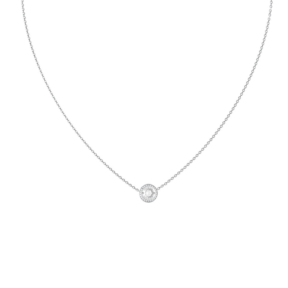 Γυναικείο κολιέ GUESS Steel TILL MORNING, Στρογγυλό Μοτίφ με Λογότυπο - JUBN05554JWRHT-U