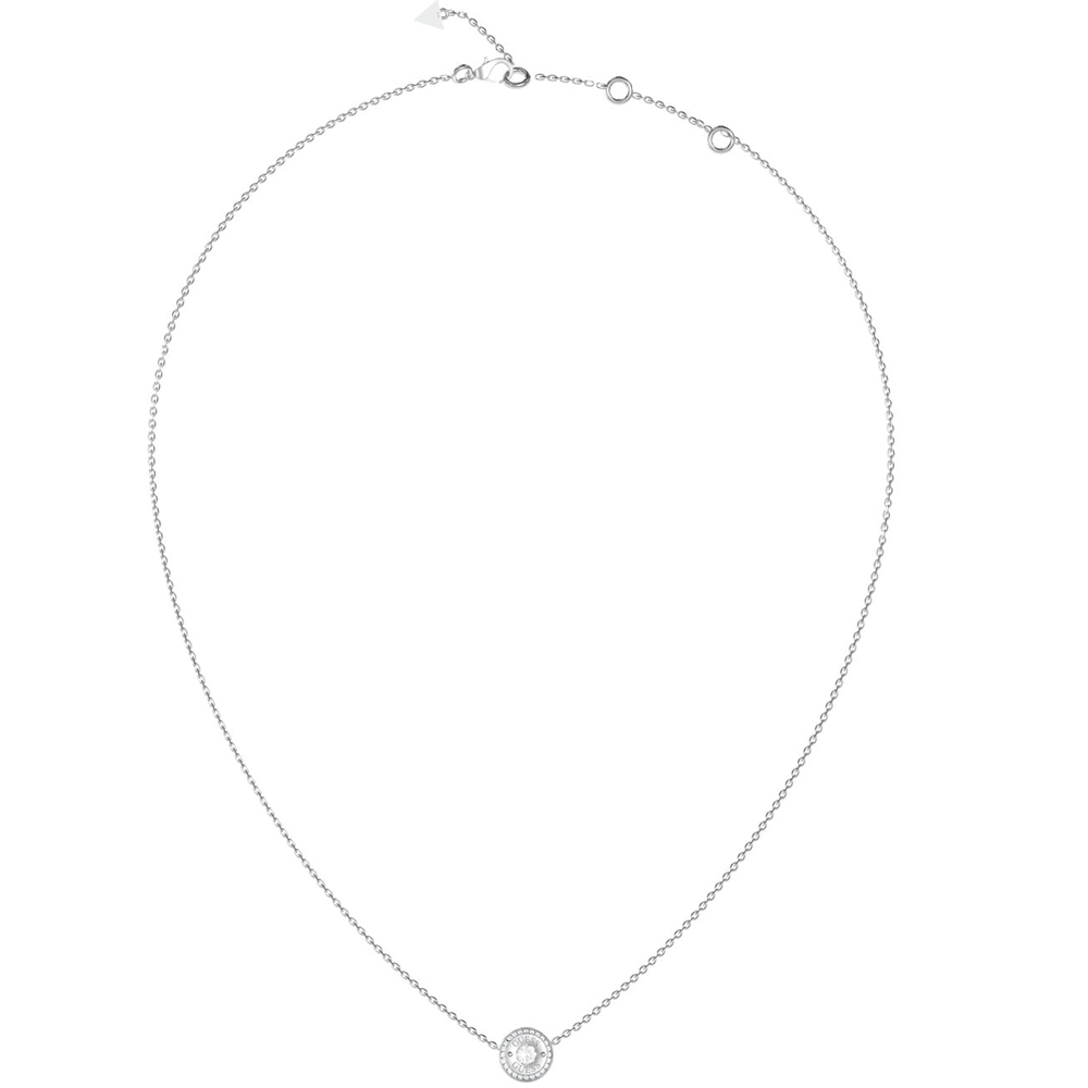 Γυναικείο κολιέ GUESS Steel TILL MORNING, Στρογγυλό Μοτίφ με Λογότυπο - JUBN05554JWRHT-U