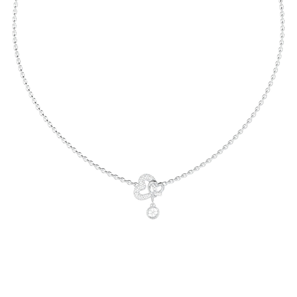 Γυναικείο κολιέ GUESS Steel Love Bites, με καρδιά - JUBN06051JWRHT-U