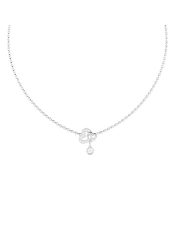 Γυναικείο κολιέ GUESS Steel Love Bites, με καρδιά - JUBN06051JWRHT-U