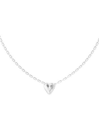 Γυναικείο κολιέ GUESS Steel By Your Side, καρδιά με πέτρες - JUBN06087JWRHT-U