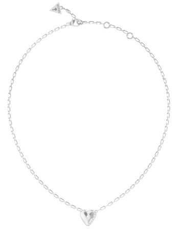 Γυναικείο κολιέ GUESS Steel By Your Side, καρδιά με πέτρες - JUBN06087JWRHT-U