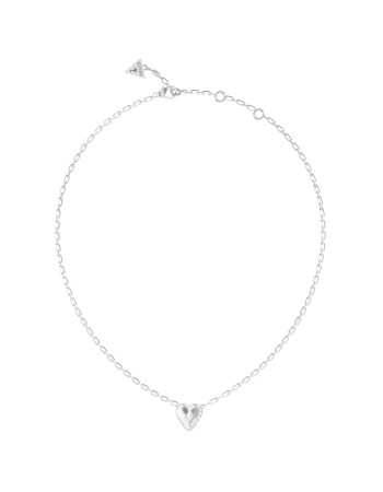 Γυναικείο κολιέ GUESS Steel By Your Side, καρδιά με πέτρες - JUBN06087JWRHT-U