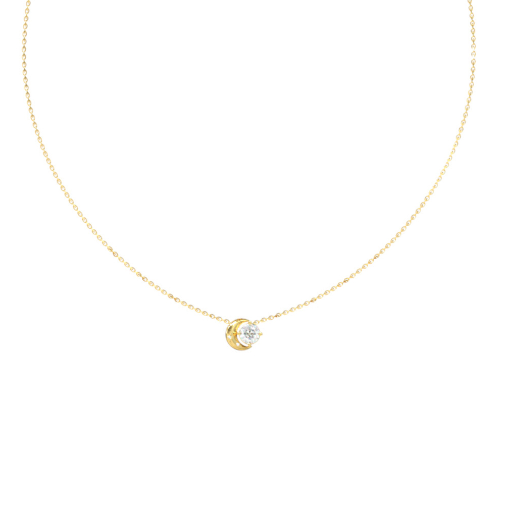 Γυναικείο κολιέ GUESS Gold Plated Steel Marina, με πέτρα και λογότυπο - JUBN06232JWYGT-U