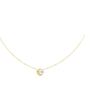 Γυναικείο κολιέ GUESS Gold Plated Steel Marina, με πέτρα και λογότυπο - JUBN06232JWYGT-U