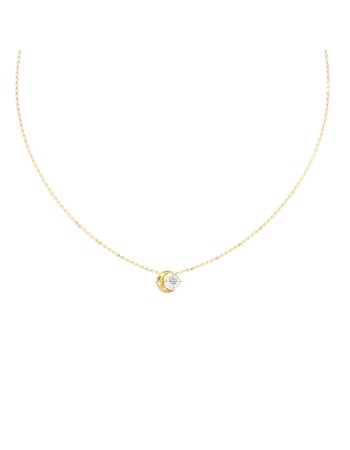 Γυναικείο κολιέ GUESS Gold Plated Steel Marina, με πέτρα και λογότυπο - JUBN06232JWYGT-U