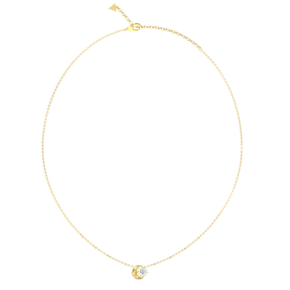 Γυναικείο κολιέ GUESS Gold Plated Steel Marina, με πέτρα και λογότυπο - JUBN06232JWYGT-U