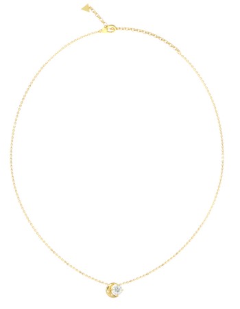 Γυναικείο κολιέ GUESS Gold Plated Steel Marina, με πέτρα και λογότυπο - JUBN06232JWYGT-U