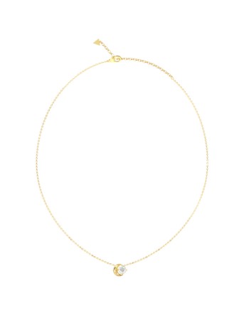 Γυναικείο κολιέ GUESS Gold Plated Steel Marina, με πέτρα και λογότυπο - JUBN06232JWYGT-U