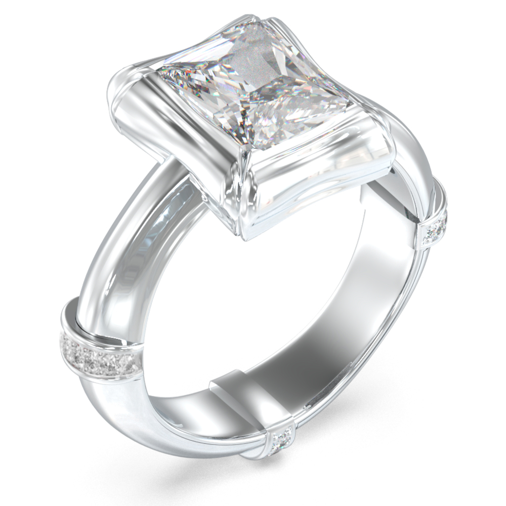 Γυναικείο Δαχτυλίδι GUESS Steel Bamboo - JUBR05173JWRHT-U