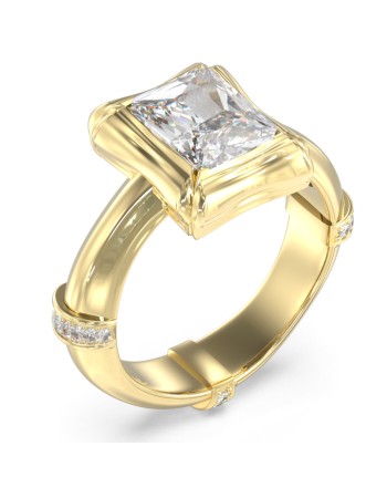 Γυναικείο Δαχτυλίδι GUESS Gold Plated Steel Bamboo - JUBR05173JWYGT-U