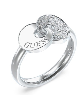 Γυναικείο δαχτυλίδι GUESS Steel Fabulous me, Με ζιργκόν και λογότυπο - JUBR05222JWRH54