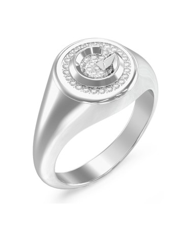 Γυναικείο δαχτυλίδι GUESS Steel CRYSTAL Logo - JUBR05449JWRH52