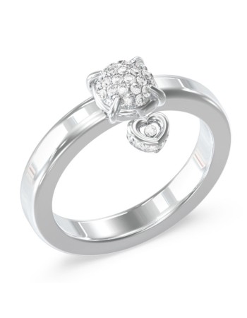 Γυναικείο δαχτυλίδι GUESS Steel L.O.V.E , Με ζιργκόν - JUBR05470JWRH