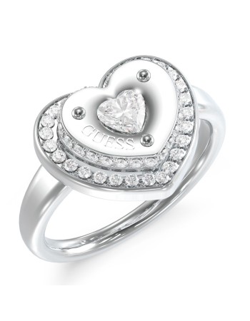 Γυναικείο δαχτυλίδι GUESS Steel Till Morning Heart - JUBR05552JWRH54