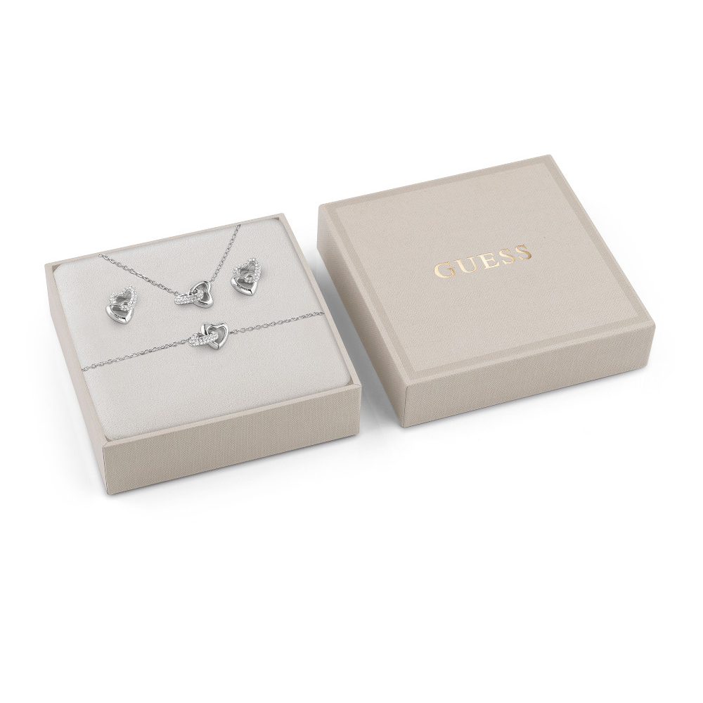 Γυναικείο Κουτάκι GUESS Steel Beloved, βραχιόλι, κολιέ και σκουλαρίκια - JUBS06002JWRHS