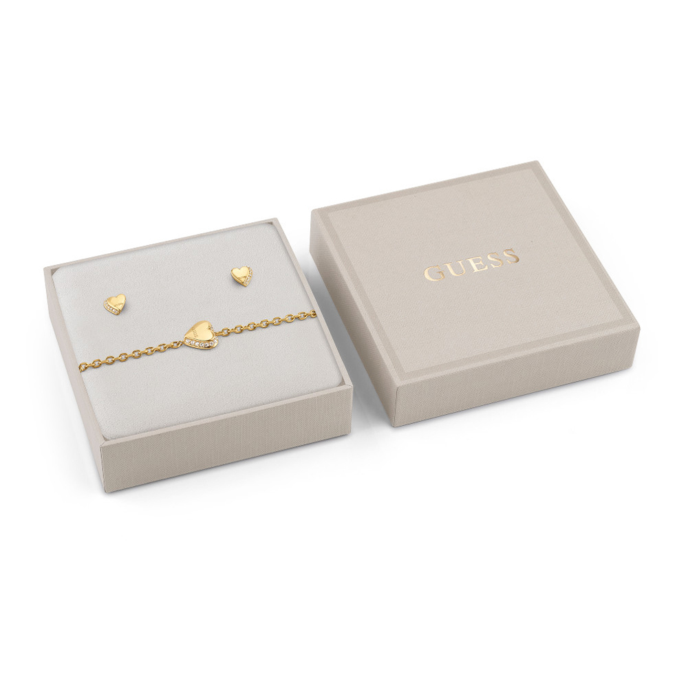 Γυναικείο Κουτάκι GUESS Steel By Your Side, βραχιόλι και σκουλαρίκια - JUBS06006JWYGS