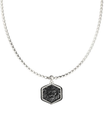 Ανδρικό κολιέ GUESS Steel Lion King - JUMN06002JWSTT-U