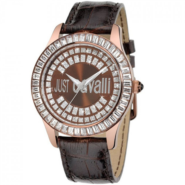 Ρολόι Just Cavalli Ice Brown Leather Strap - R7251169055