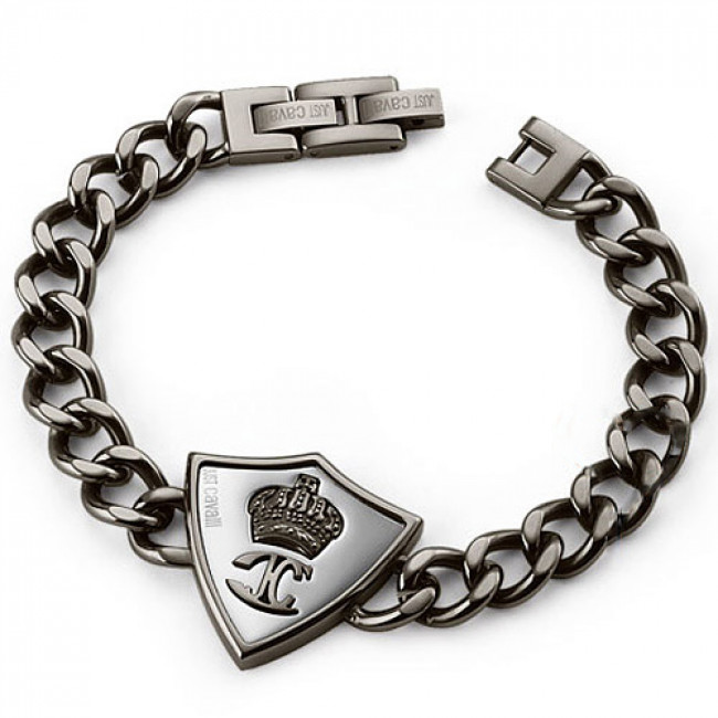 Βραχιόλι Just Cavalli Scudo Black Από Ατσάλι - SCEH03