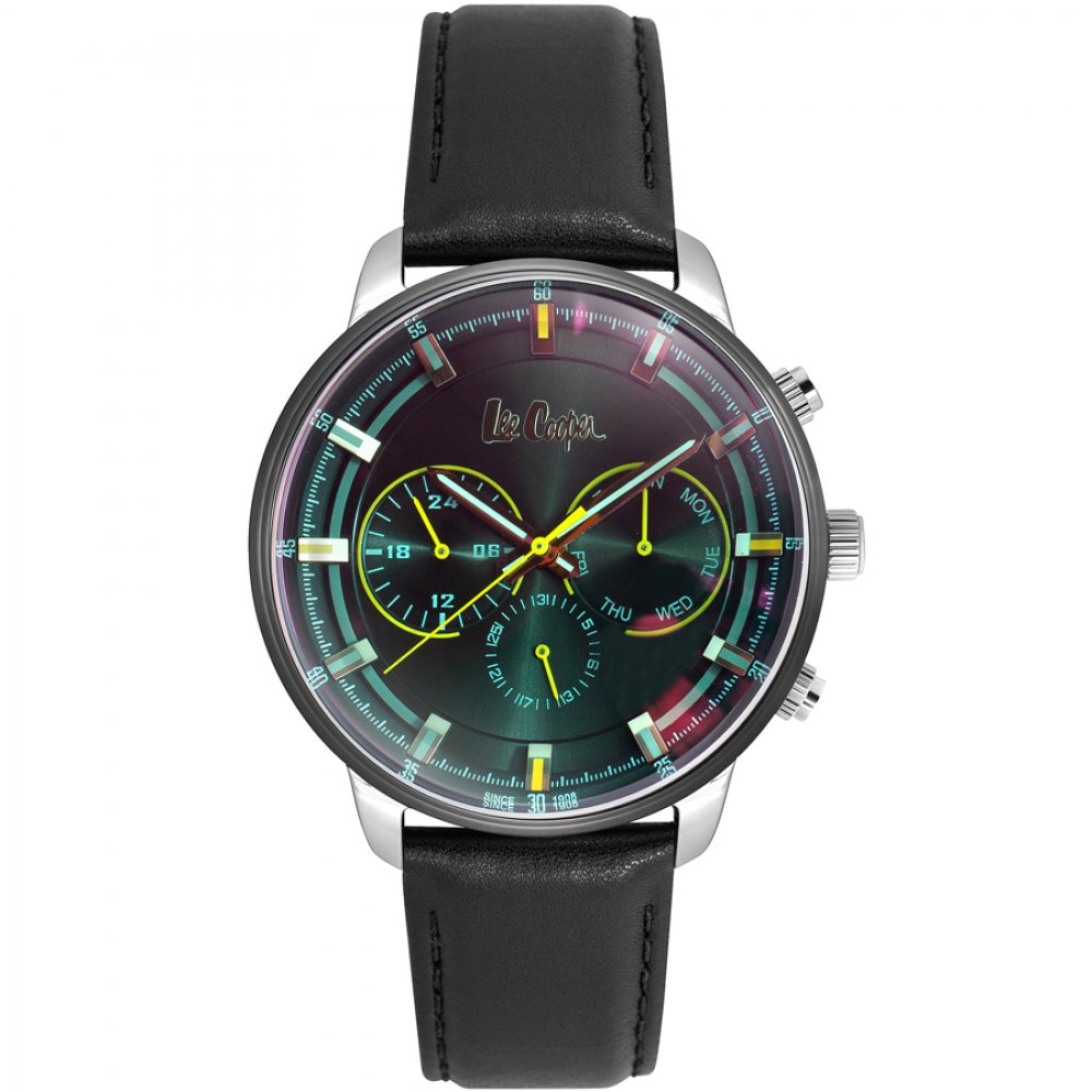 Ρολόι LEE COOPER Multifunction Black Leather Strap - LC06984.352