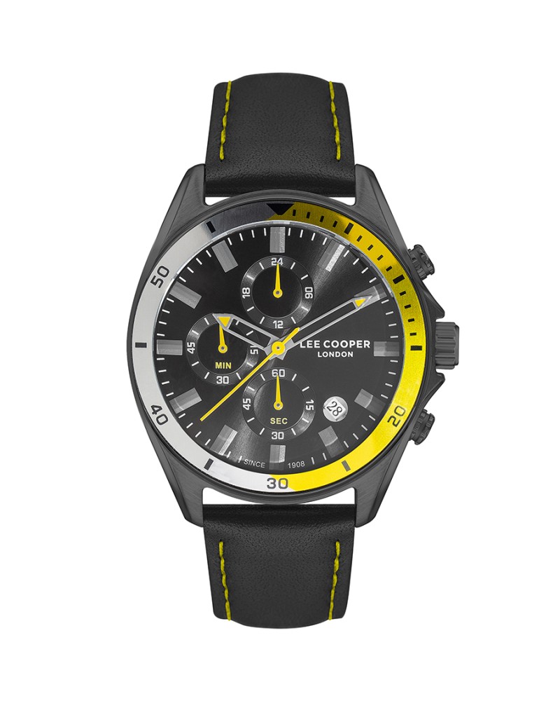 Ρολόι LEE COOPER Gents Chrono Black Leather Strap - LC07290.661