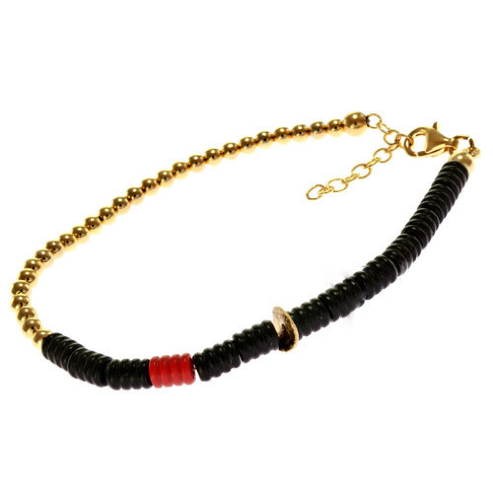 Βραχιόλι Επίχρυσο Loisir με Πέτρες Όνυχα - 02L05-00569