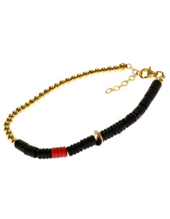 Βραχιόλι Επίχρυσο Loisir με Πέτρες Όνυχα - 02L05-00569