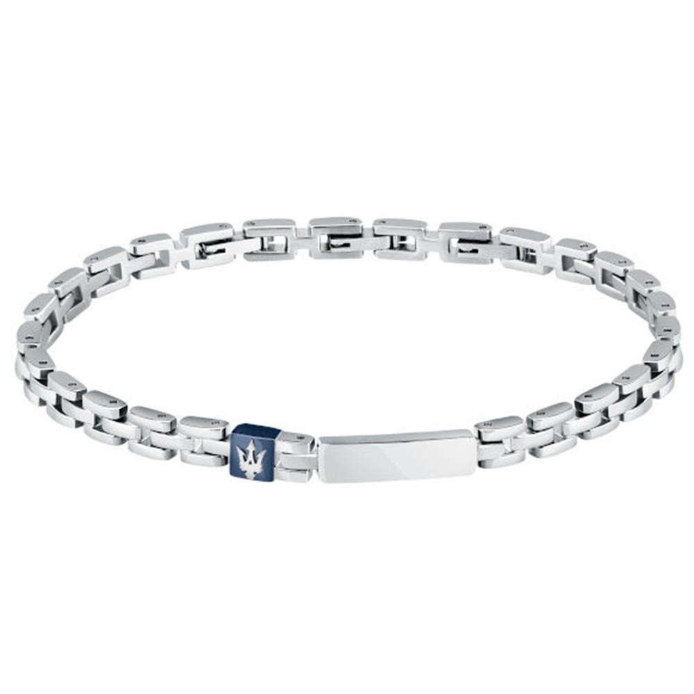 Ανδρικό Βραχιόλι MASERATI Iconic Μπλε Τρίαινα Stainless Steel - JM324AVD56