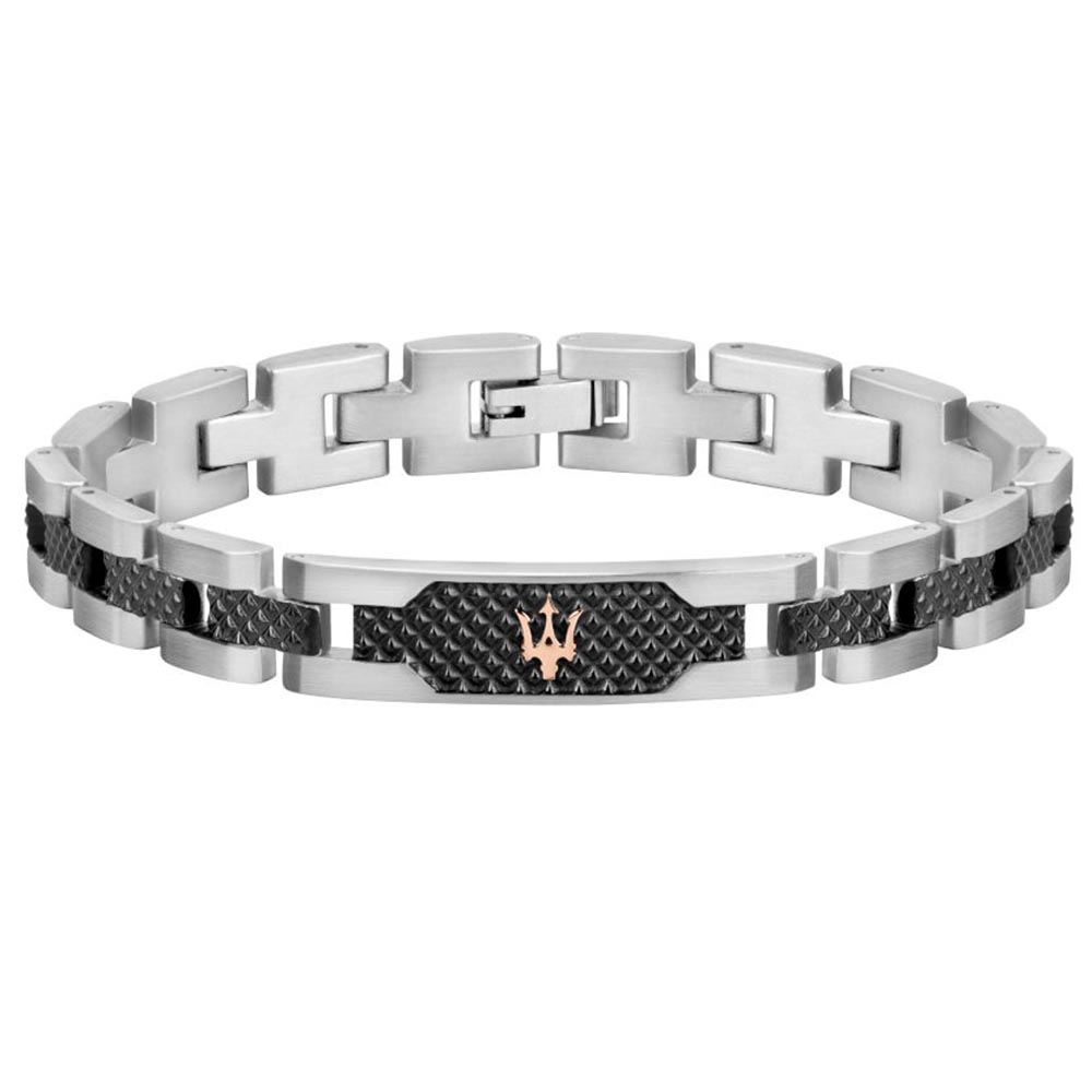 Ανδρικό Βραχιόλι MASERATI Iconic Rose Gold Τρίαινα Stainless Steel - JM419ASC01