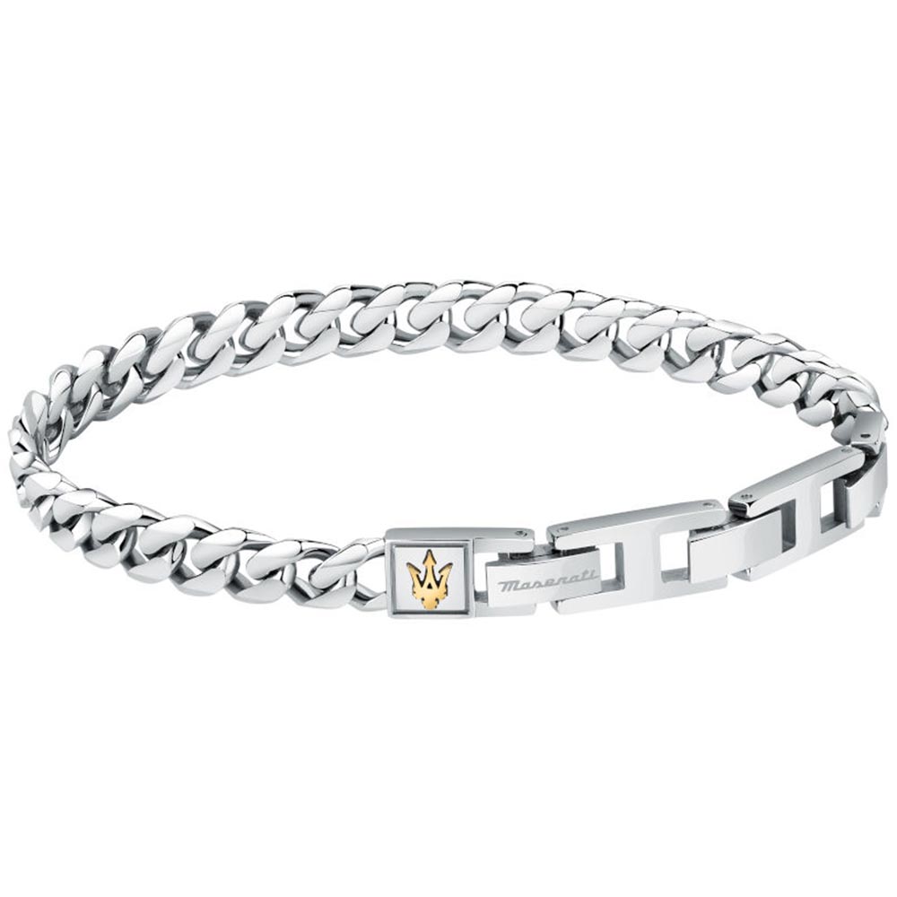 Ανδρικό Βραχιόλι MASERATI Iconic Χρυσή Τρίαινα Stainless Steel - JM422AVD09