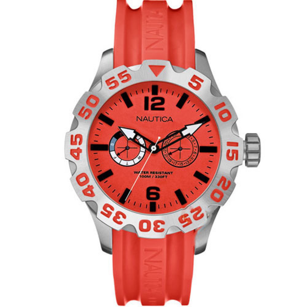 Ρολόι Nautica BFD 100 Red Dial & Red Resin Strap - A16602G