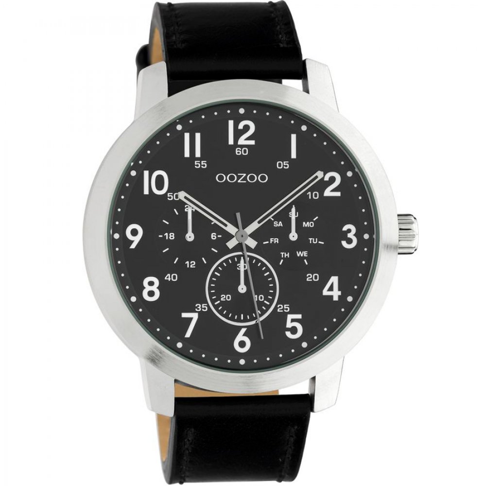 Ρολόι OOZOO Timepieces 45 mm Black Leather Strap - C10506